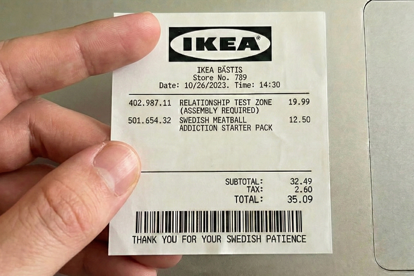 Ikea keeping receipts collection hand