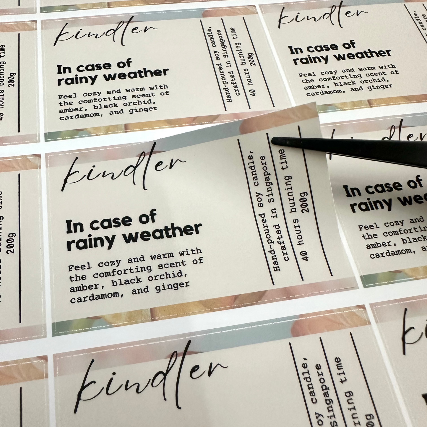 Kiss cut product branding candle