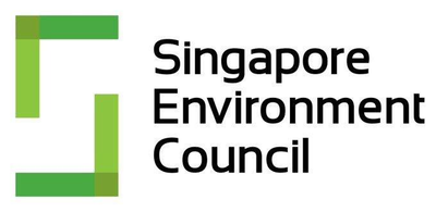 The Singapore Environment Council logo, featuring a green geometric square on the left and the text 'Singapore Environment Council' in black on a white background.