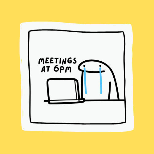 Designer Sticker - Singapore -Meetings at 6pm