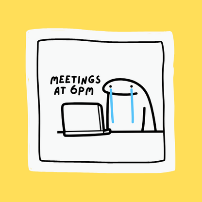 Designer Sticker - Singapore -Meetings at 6pm