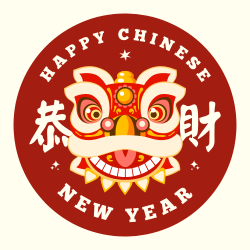 Happy Chinese New Year Sticker Custom Die cut Custom Vinyl Sticker