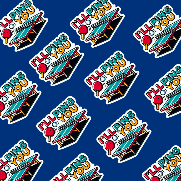 "I'll Ping You" Vinyl Sticker Corporate humor sticker Office humor sticker Funny corporate gifts