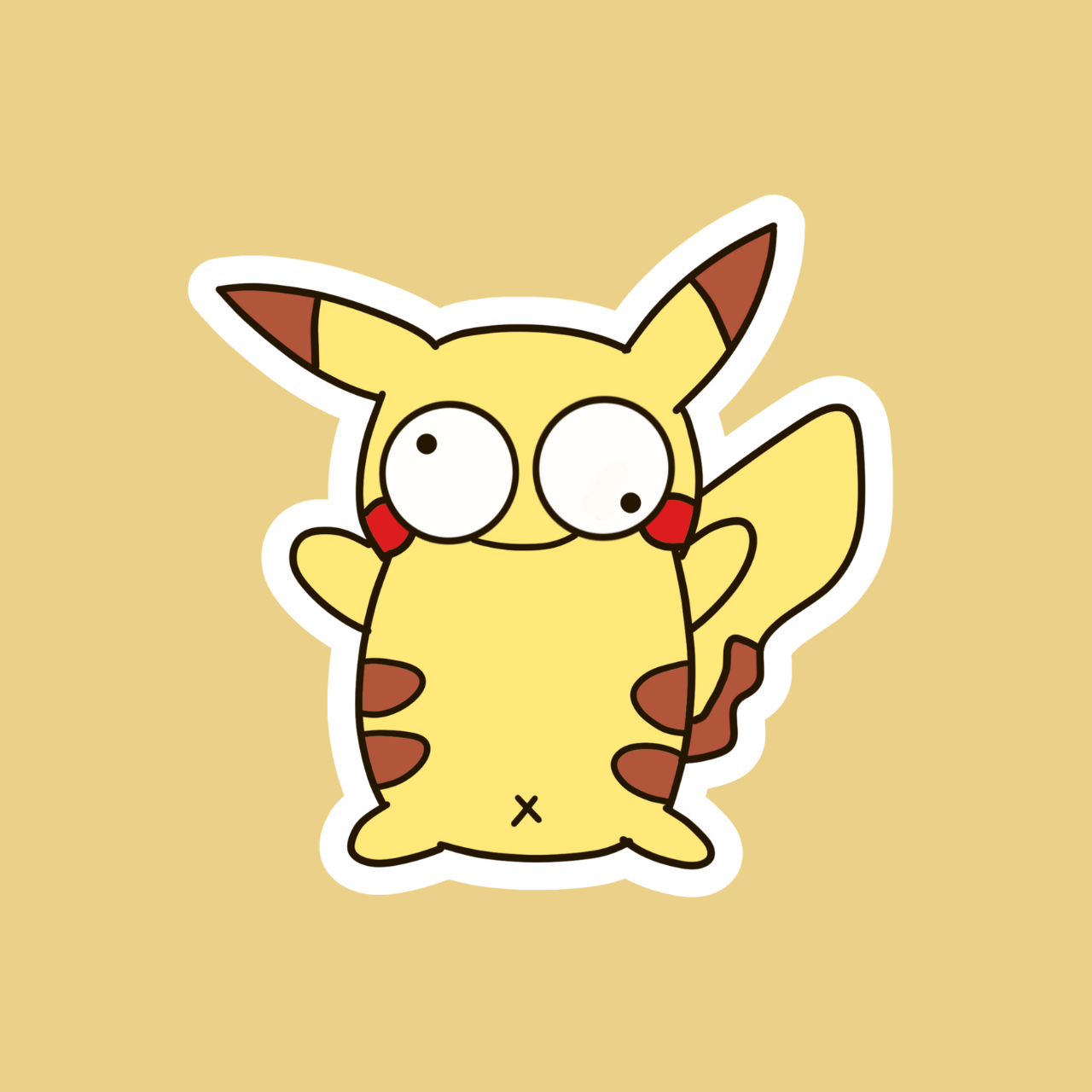 Ugly Pikachu sticker Pokemon