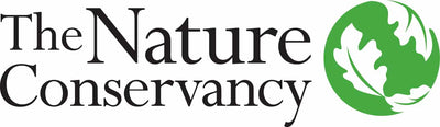 The Nature Conservancy logo with black serif text and a green circular leaf emblem on a white background.