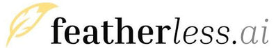 The logo for featherless.ai, featuring a stylized yellow feather icon on the left and the brand name in black and gray text on a white background.